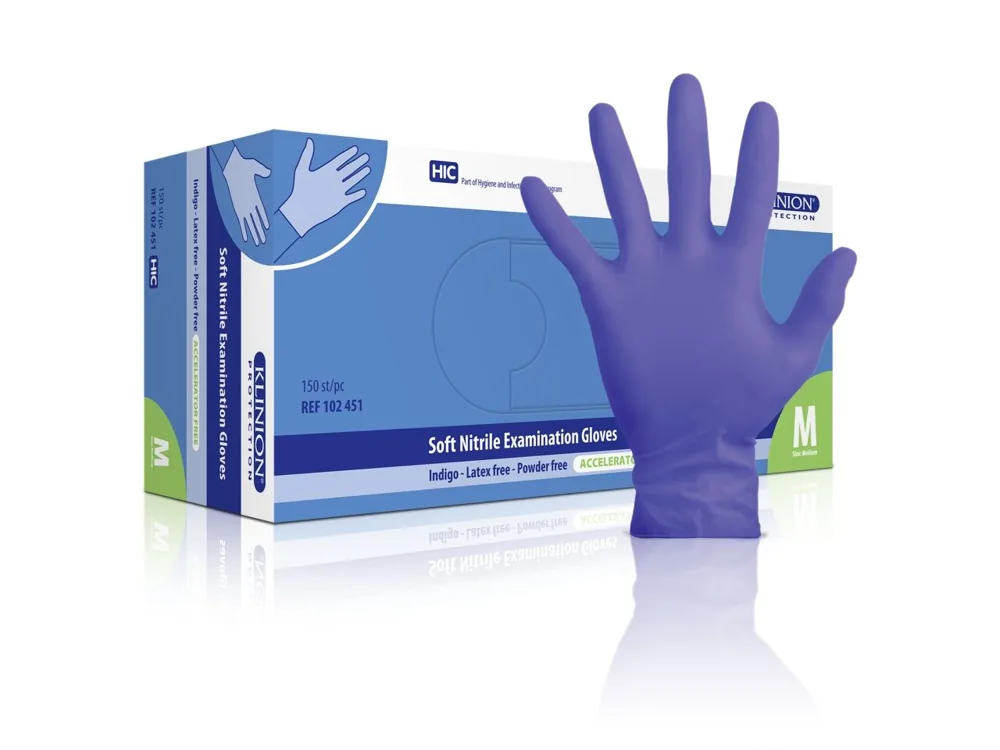 Klinion Sensitive Nitril Handschoenen Indigo Acceleratorvrij – 150 stuks (XL 140)